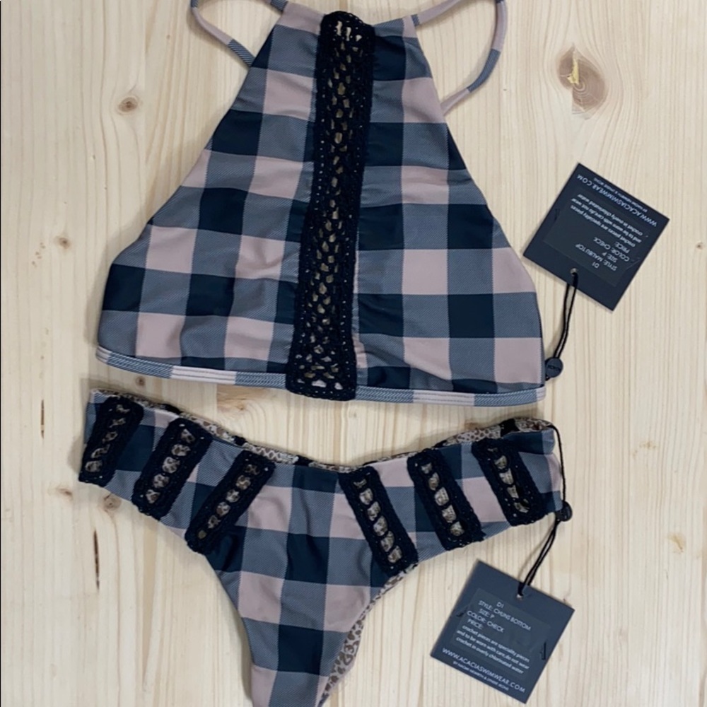 Acacia swimwear check bikini set
